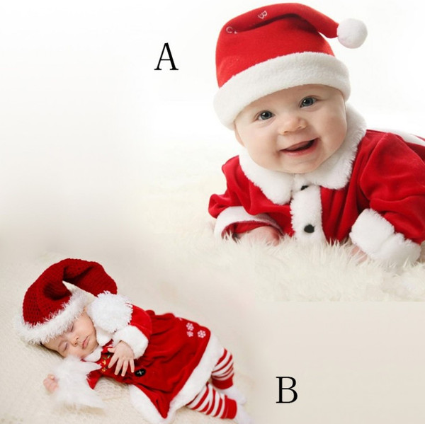 2016 Newest Infant Boys Girls Christmas Clothes Sets Thick Cotton Xmas 3Pcs Clothes Set Top+Warm Pants+Xmas Hat Adorable Infant Outfit Q0513