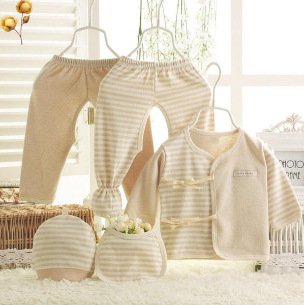 Newborn Gift Box Infant Clothes Cotton 0-3 Months Baby Stripe Warm 5 Pcs/Sets For Boy Girl