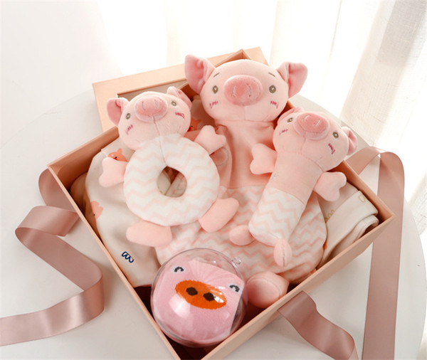 Newborn Baby Clothes Set Great Baby Shower Registry Gift Layette Sets 5 Pieces for Boys Girls 0-1 Year Gift Box Welcome New Arrival