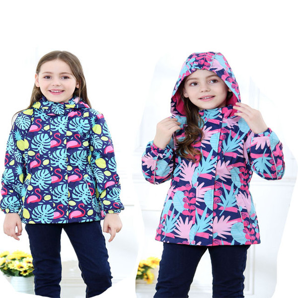 2018 spring new European and American girls in the children's jacket windproof warm outdoor sports jacket