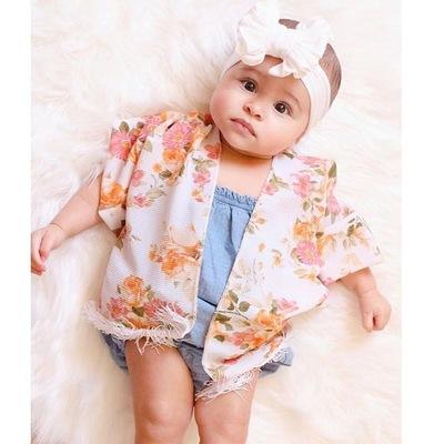 Kids Baby Girl Tassel Poncho Cape New European Fashion Children Pink Black Floral Coat Poncho 3 Colors