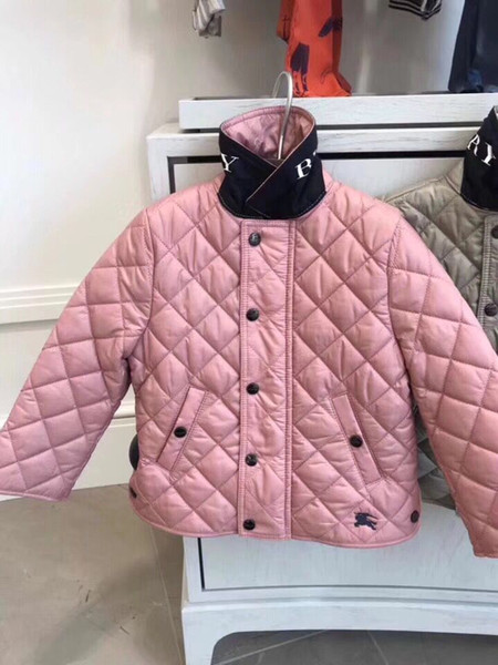 2018 new Girls winter down jacket Parkas Hooded infant down jacket Kids Classic lattice boys Girls snow wear infant coat