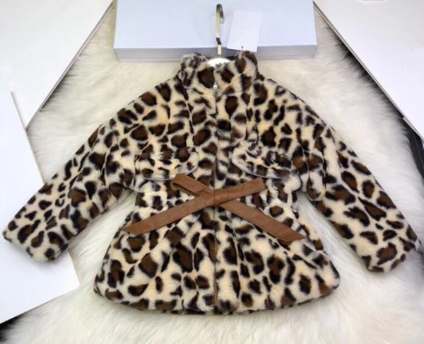 Leopard Print Girls coat 2018 winter Fashion warm clothes velvet fabric soft and comfortable outerwear