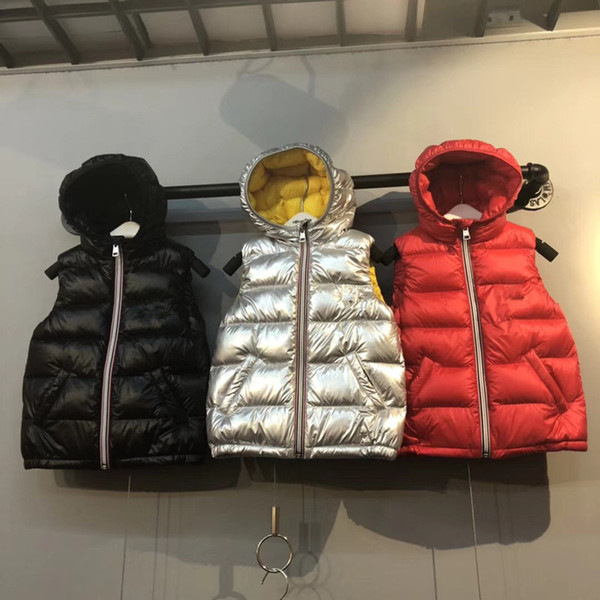 Kids Winter Warm Thicken Vests down jacket Baby Duck Down Jacket Waistcoat Hooded Coat For Girls Boys Children zipper jacket Clothing