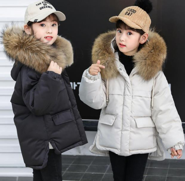 2018 new girl children's cotton padded clothes, children's winter thickening down feather cotton bread, cotton suit, fashionable style, shor