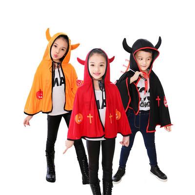 Halloween children's costume cosplay cosplay cosplay men and women ox horn devil cape cape cape kindergarten cloak performance suit