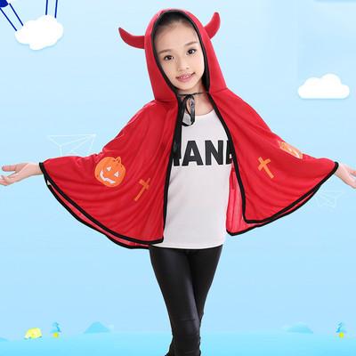 contracteHalloween children's costume cosplay cosplay cosplay men and women ox horn devil cape cape cape kindergarten cloak performance suit