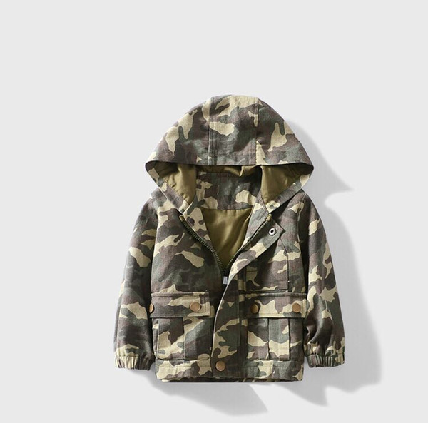 New boy camouflage jacket in a children's hooded top coat(5pcs/lot)