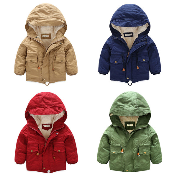 The original autumn children's single children's clothing added fleece thickened warm swallowtail coat windbreaker(5pcs/lot)