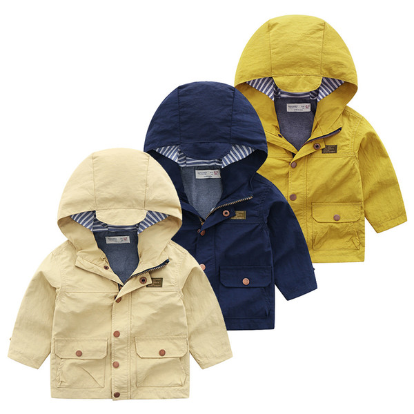 The new monochromatic children's hooded jacket is a simple windbreaker(5pcs/lot)