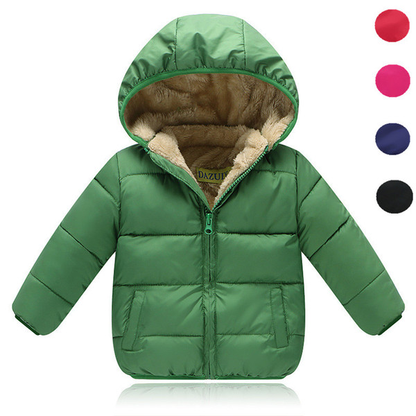 Thick Fleece Kids Winter Coat Warm Girls Boys Jackets Hooded Children Outerwear