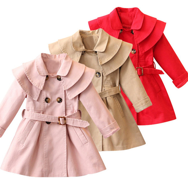 New Girls jacket children's clothing girl trench coat kids jacket hooded girl coats Winter Trench Wind Dust Hooded Outerwear