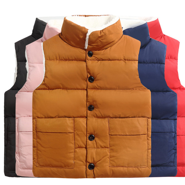 Children Winter Waistcoat Toddler Boys Down Coats Vest for Girls Infant Baby Fur Vest Sleeveless Kids Autumn Windbreaker Jacket