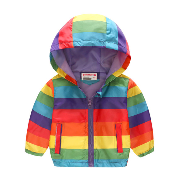 Spring Clothes Boys Coats Jackets Long Sleeved Hooded Zipper Coat Polyester Printed Jacket Children Clothing Boy Kids Coats Multicolor