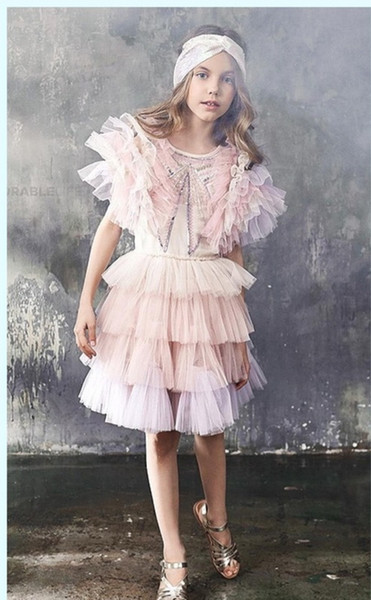 Retail Girl Waistcoat For Wedding Party Dress Soft Tutu Princess Cape For Children 80-140cm E81229