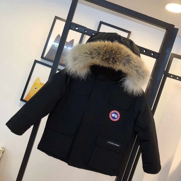 Kids Designer Down Coat 2019 Winter Boy Girl Casual Solid Color Coat Luxury Long Sleeve Classic Down Coat 5 Color