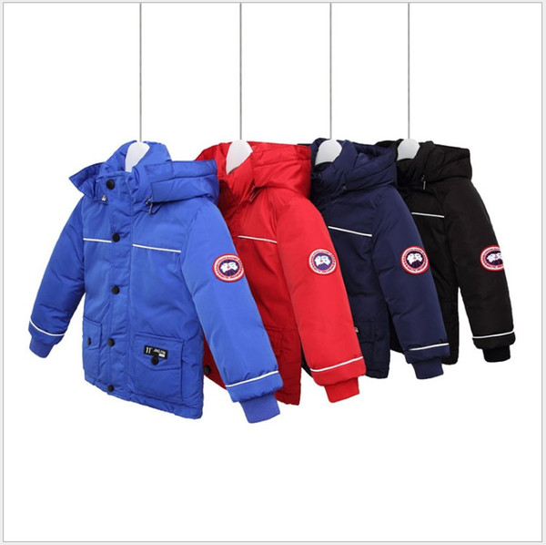 Canada Gose Down Jackets Children Winter Warm Hooded Down Coats Boys Girls Outwear Kids Down Parkas Jacket Child Thicken Coat Windbreaker