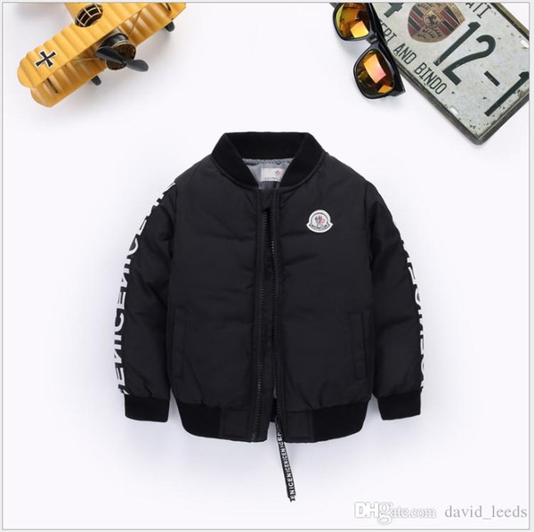 2019 New Boys Down Parkas Jackets Winter Jacket Boy Fashion Children Thick Coats Kids Windbreaker Jackets Outwear 90-130cm Retail