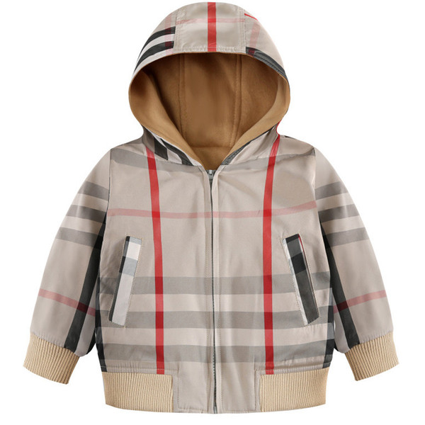 Kid Designer Jackets Luxury British Styles Boys Thin Coat Classic Plaid Pattern Girls Windbreaker 2019 Hot Top Quality Kids Top Sweatshirts