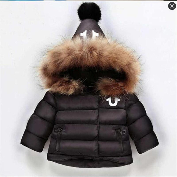 Baby infant boy designer clothes Kids Coat Baby Boys Girls Winter Coat Kids Down Cotton Coats Rabbit Hair Collar