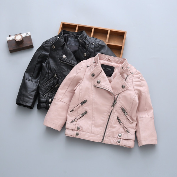 Pu Boys Kids Spring Winter Coats With Fur Leather Jacket Girls Winter Outdoor Jackets Children Strong)