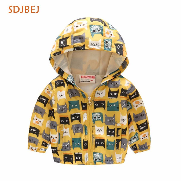 Spring Autumn Children Jackets Girls Coat Hooded Kids Jacket Flowers Children Outerwear&Coats Kiz Cocuk Mont