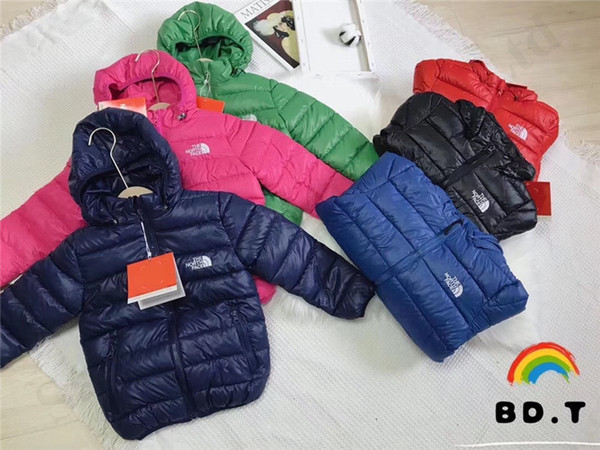 Luxury NF Kids Down Jackets The North Boys Girls Lightweight Down Coats Face Winter Hooded Tops Detachable Hood Outwear Down Tops C102509