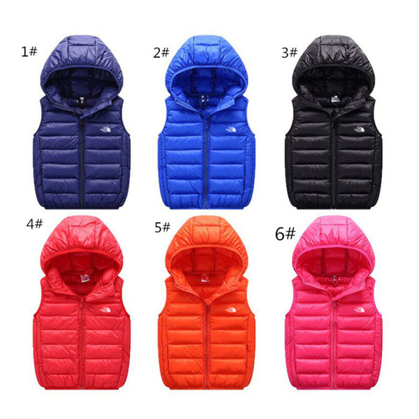 Kids Down Jacket The North Vest Outerwear Unisex Boy Girl Waistcoat Face Winter Coats Body Warmer NF Hooded Vest Anorak Jacket C112104