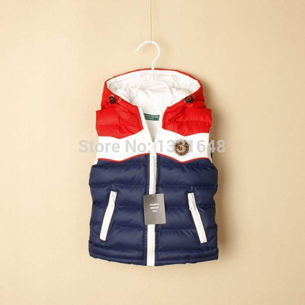 Retail top quality brand new fashion coat baby/children/kids vest & waistcoats cotton boys autumn winter hooded jacket Y18102607