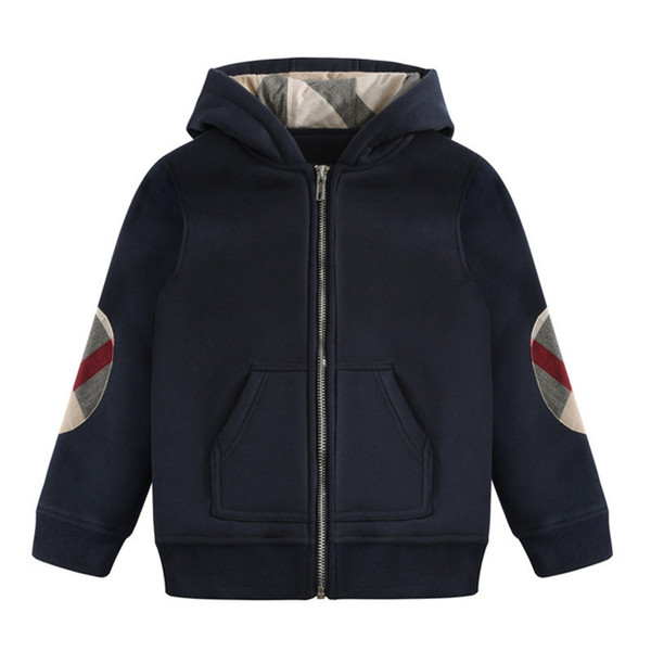 2019 Fall Winter New Boys' Lapel Zipper Cardigan Hooded Casual Cotton Jacket For Children Fashion Casual Children's Wear