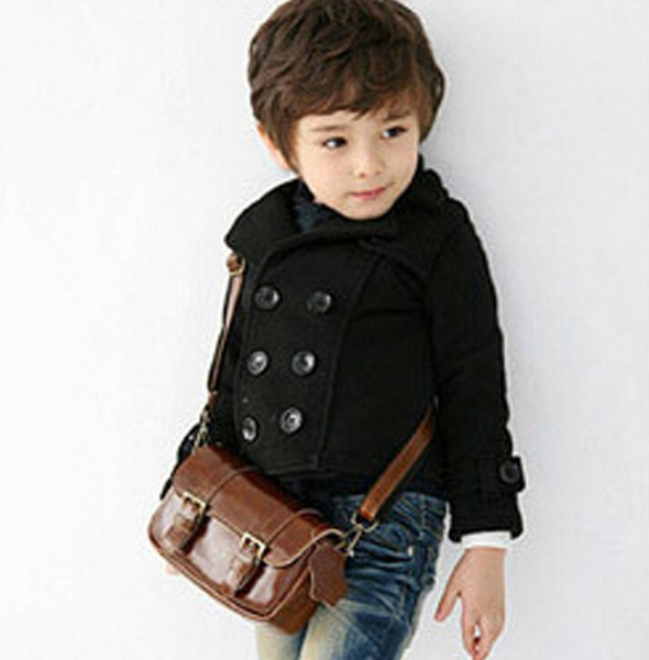 Wholesale-Mudkingdom New autumn baby boy trench coat outerwear button solid youth toddler children's warm clothing