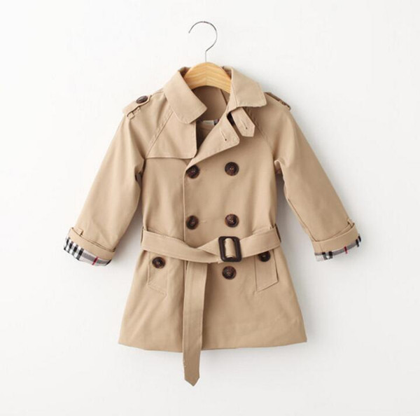 Retail Spring trench coat for girls boy clothes children clothing cotton double-breasted jacket kids clothes windbreaker girls boys Coat