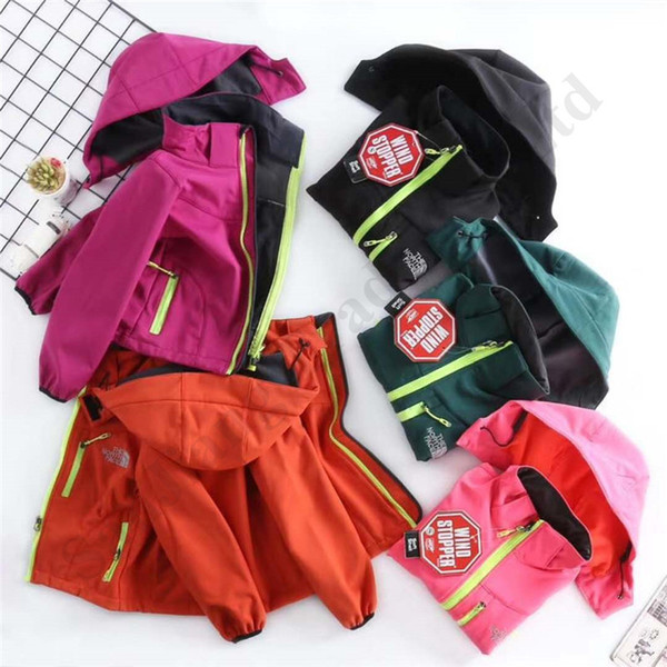 The North Cuhk Child Mountaineering Outdoor Warm Jacket Face Brand NF Girl Boy Hooded Coat with Pocket Design Winter Sport Outwears C102406