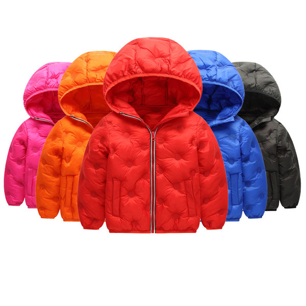 Kids Down Hoodies Coats Cotton Lighter Zipper New Pressing Technology Long Sleeve Toddler Baby Boys Girls Designer Winter Jacket Snow Coat