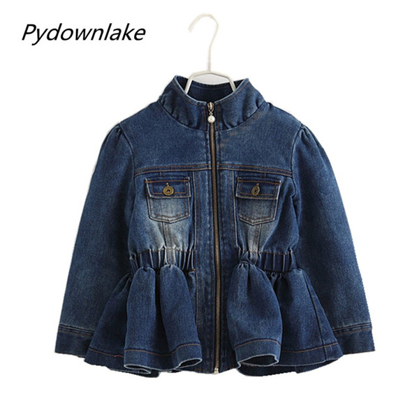 3-7 years Baby Girls fall winter coat warm kids jackets long sleeve denim Coat girls coats and jackets autumn children outerwear