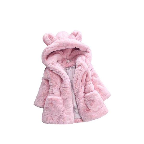 Baby Winter Waistcoat Children's Rabbit Ears Fur Girls Artificial Fur Faux Fur Fabric Clothes Coat Outwear New