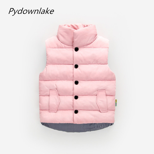 2018 New Arrival Pydownlake Casual Unisex Solid Denim Vests & Waistcoats Winter Cotton Baby Boy Vest Kids Vest Vest For Girls