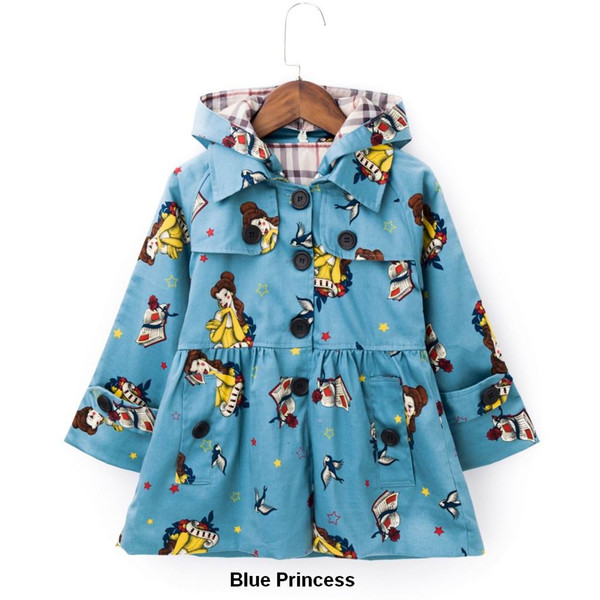 2018 Real New Children Clothing Girl Spring And Autumn Princess Coat Solid Color Medium-long Single Breasted Trench Babys Outerwear