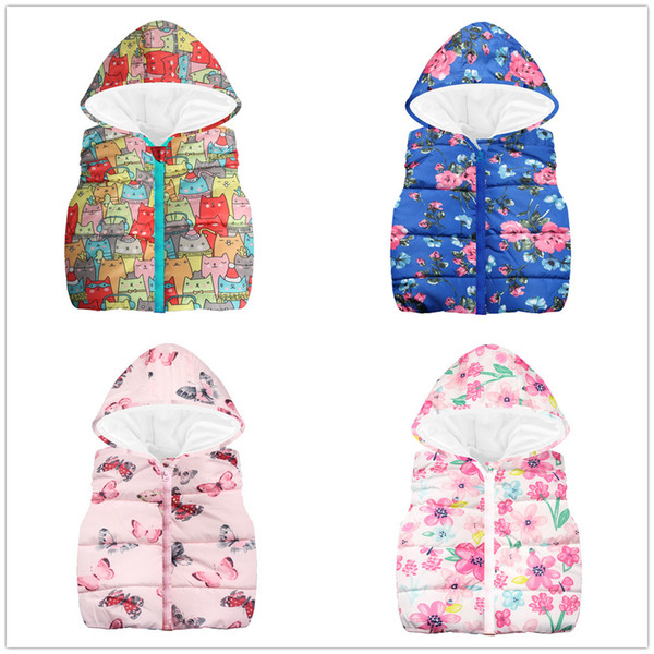 Baby Girls Waistcoat Fleece Winter Children Clothes Outfits Fashion Boys Vest Outwear Kids Overcoat Hooded Sleeveless Jacket Top