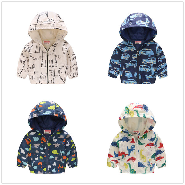 Thin Baby Boys Hoodies Jackets Children Coats Zipper Hooded Boy Clothes Cartoon Outfits Kids Outerwear Windbreaker Tops 2-7 Year