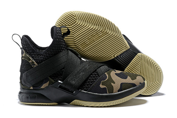 2018 Top quality lebron Soldier 12 XII EP Black Gold Zero Dark Thirty SVSM Home Camouflage ICE Blue Basketball Shoes Size 7-12