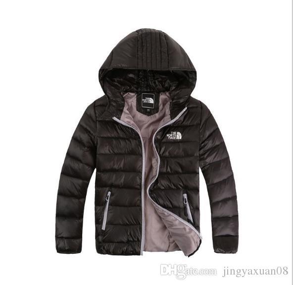 Best-selling new down jacket winter wear boy and girl hooded leisure jacket new medium and big boy light 120-160