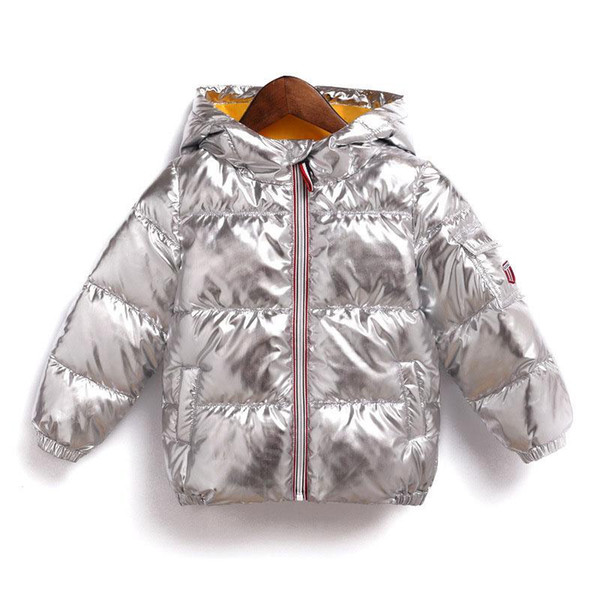 Kids Bread Thick hooded jacket 2018 winter Down coat baby Boys gold silver Outwear children Clothing MMA691 20pcs