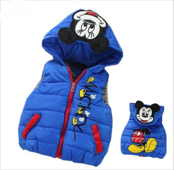 Hot sale ! Baby children autumn/winter fashion cartoon Eiderdown cotton vest Kids sports leisure jacket boys/girls comfortable coat