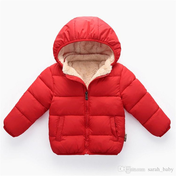 2018 winter new children's down clothes boys plus velvet warm cotton girls cotton jacket baby children's clothing coat Outwear fre