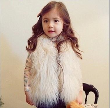 Cute Girls Waistcoat Fur Vest Warm Vests Sleeveless Coat Children Cheap Outwear Winter Coat Baby Clothes Kids Clothing Girl Waistcoat MC0307