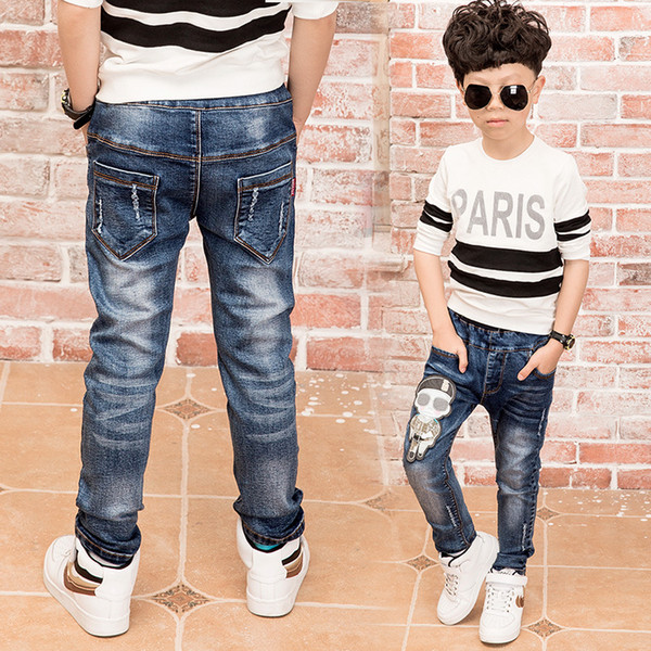 2017 New Fashion boys jeans with spring autumn Jeans boys for age 2 3 4 5 6 7 8 9 11 12 13 years old 17109