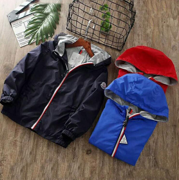 Fall 2019 new brand children's solid color hoodie jacket boys' autumn jacket in large children's jacket