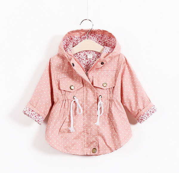 Free Shipping Autumn Jackets For girls New 2015 Korean version Brand Fashion Polka Dot Bat shirt Coat 5pcs/lot Children Hoodies