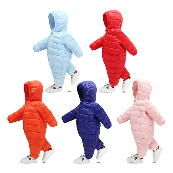 2018 Winter Jumpsuit Baby Newborn Snowsuit Snow Wear Coats Boy Warm Romper 100% down Cotton Girl clothes Bodysuit 0-36M